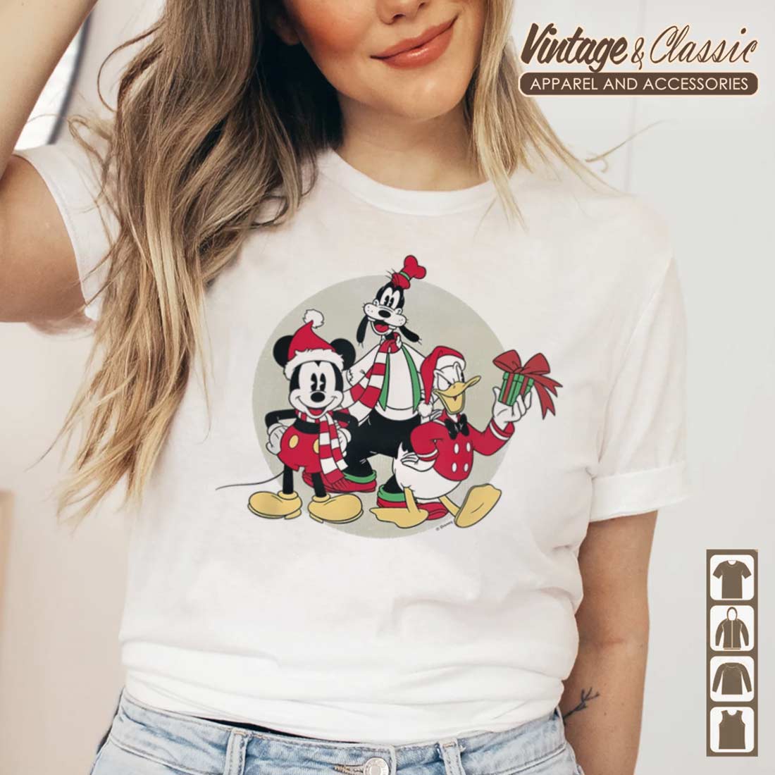 Mickey Mouse And Donald Duck Disney Christmas Shirt - Vintagenclassic Tee