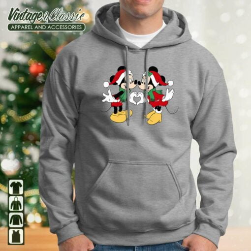 Santa Mickey And Minnie Love Disney Christmas T-Shirt