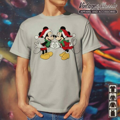 Santa Mickey And Minnie Love Disney Christmas T-Shirt