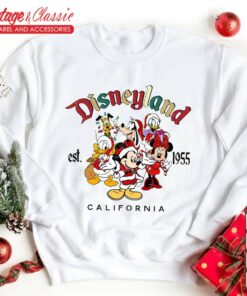 Vintage Disneyland Christmas Est 1955 Mickey and Friends White Sweatshirt