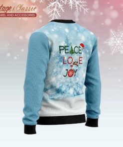 Akita Peace Love Joy Ugly Sweater Ugly Christmas Sweater back