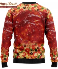 All I Want for Christmas is Pizza Ugly Christmas Sweater back