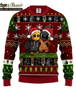 Baby Groot And Toothless Unicorn Ugly Christmas Sweater Xmas Sweatshirt ft