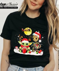 Baby Yoda And Groot Christmas Shirt Disney Star Wars Christmas TShirt