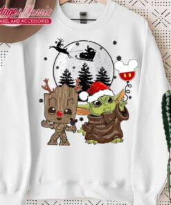 Baby Yoda And Groot Mickey Christmas Sweatshirt Baby Aliens