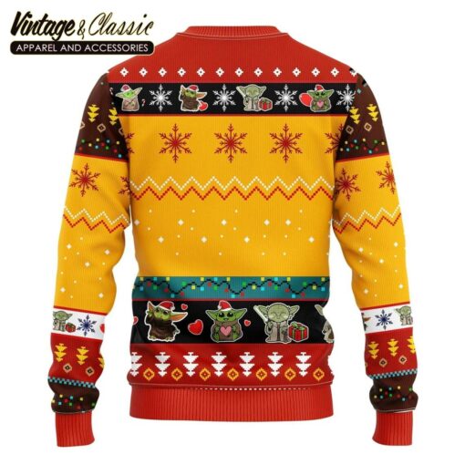 Baby Yoda Moon and Back Cute Ugly Christmas Sweater, Xmas Sweatshirt