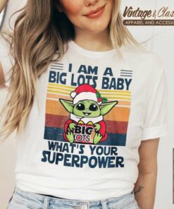 Baby Yoda Santa Big Lots Baby Whats Your Superpower Vintage Christmas Youth Shirt 1