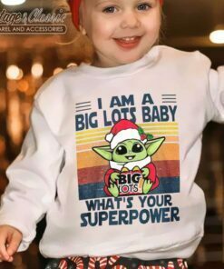 Baby Yoda Santa Big Lots Baby Whats Your Superpower Vintage Christmas Youth Shirt