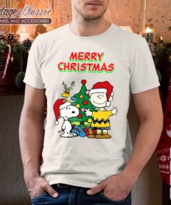 Charlie Brown With Snoopy Merry Christmas Shirt