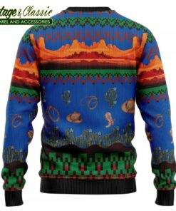 Cowboy Desert Ugly Christmas Sweater back