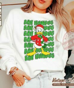 Disney Donald Duck Bah Humbug Christmas Text Stack Shirt Sweatshirt