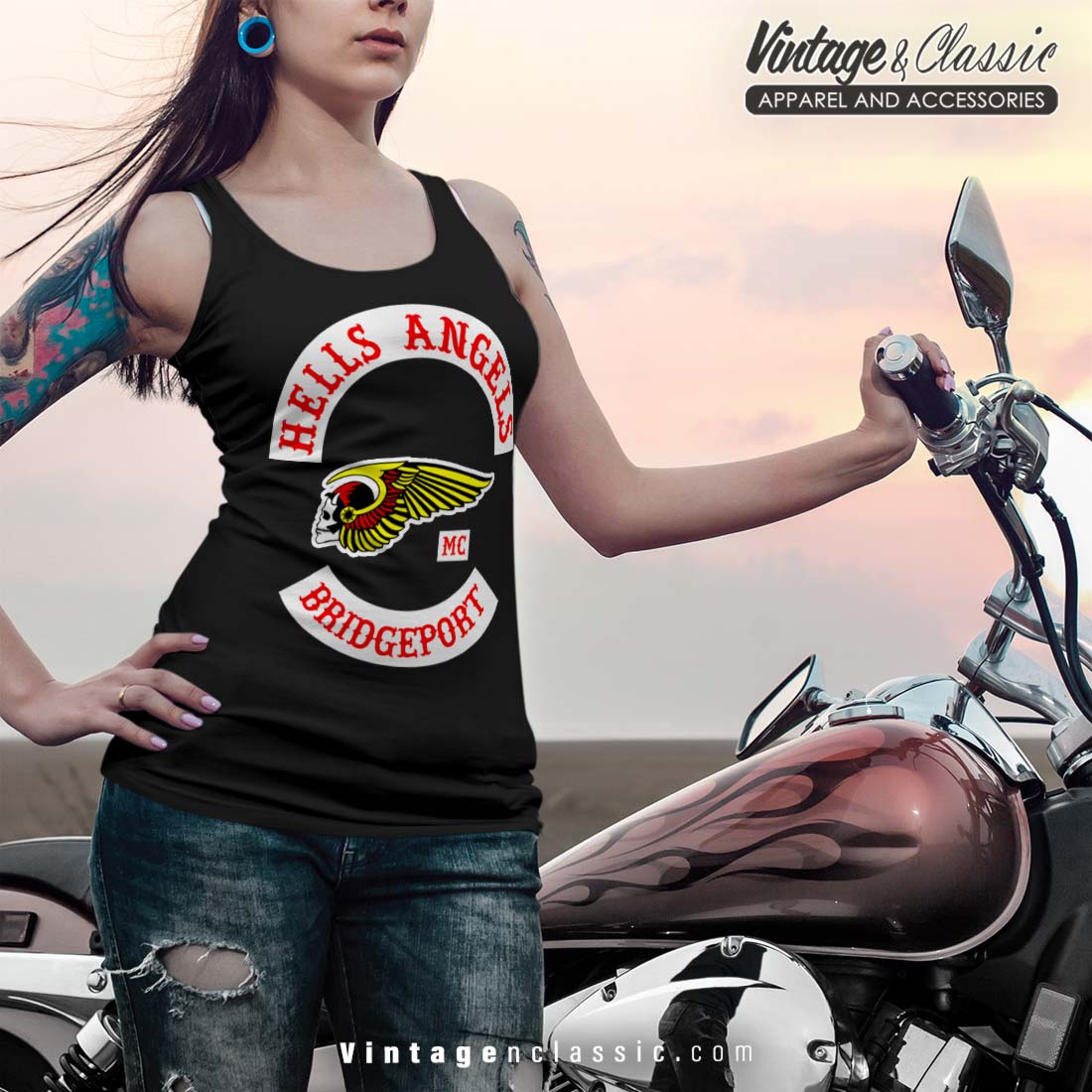 Hells Angels Mc Bridgeport Shirt - Vintagenclassic Tee