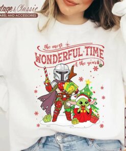 Mandalorian and Baby Yoda Christmas Sweatshirt Its The Most Wonderful Time Of The Years