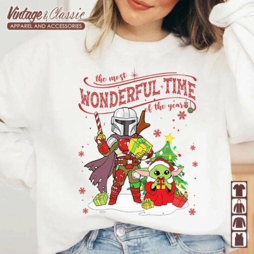 Mandalorian and Baby Yoda Christmas shirt, It’s The Most Wonderful Time Of The Years