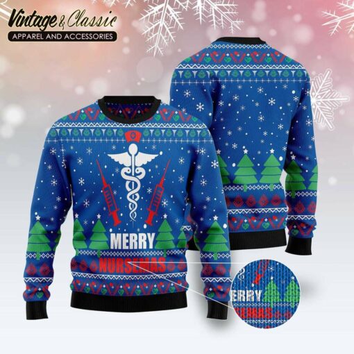 Merry Nursemas Ugly Christmas Sweater Sweatshirt