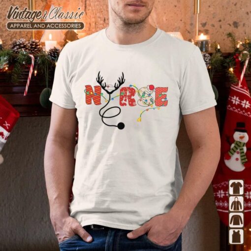 Nurse Christmas Shirt, Santa Stethoscope Nurse Shirt