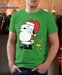 Peanuts Holiday Snoopy Woodstock Antlers Santa Shirt