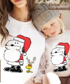 Peanuts Holiday Snoopy Woodstock Antlers Santa Shirt Sweatshirt
