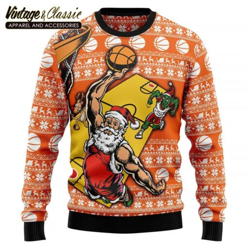 Santa Basketball Ugly Christmas Sweater Sweatshirt