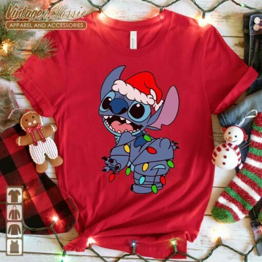 Santa Stitch Disney Christmas Shirts