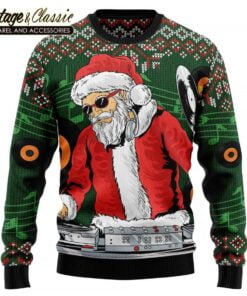 Satan Claus DJ Ugly Christmas Sweater Xmas Sweatshirt front
