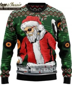 For Fans Buffalo Bills Christmas Funny DJ Santa Ugly Christmas