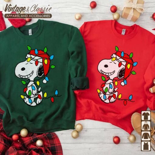 Santa Snoopy Christmas Lights Shirt, Snoopy Christmas Shirt