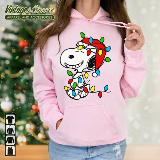 Santa Snoopy Christmas Lights Shirt, Snoopy Christmas Shirt