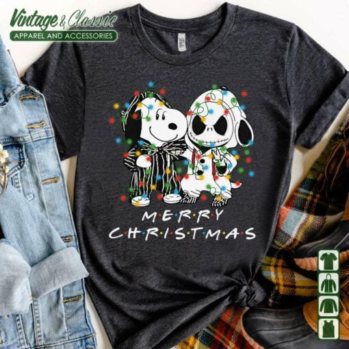 Snoopy and Jack Skellington, Christmas Lights Shirt