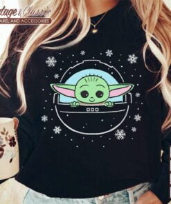 Star Christmas Wars Cute Baby Yoda Snowflakes Christmas Sweatshirt