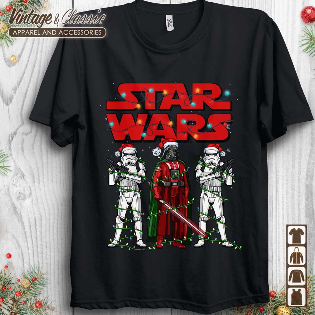 Star Wars Christmas Logo Shirt, Darth Vader Stormtrooper Christmas 