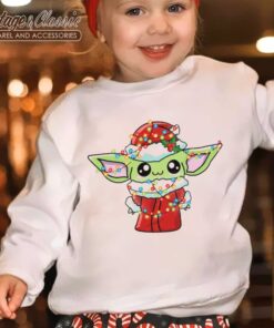 Star Wars Santa Baby Yoda Christmas Lights Youth Shirt