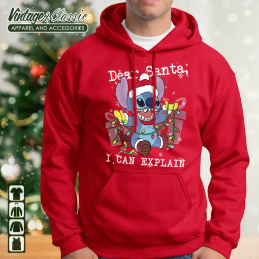 Stitch Disney Christmas Dear Santa I Can Explain Shirt