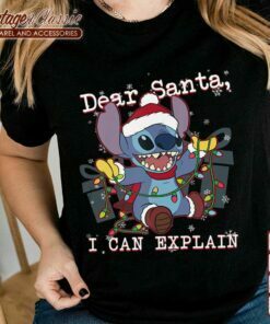 Stitch Disney Christmas Dear Santa I Can Explain TShirt