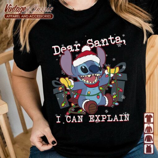 Stitch Disney Christmas Dear Santa I Can Explain Shirt