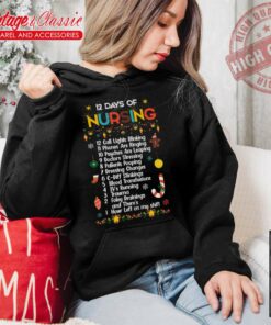 The 12 Days Of Nursemas Nurse Christmas Shirt Hoodie