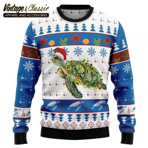 Turtle Xmas Ugly Christmas Sweater, Xmas Sweatshirt