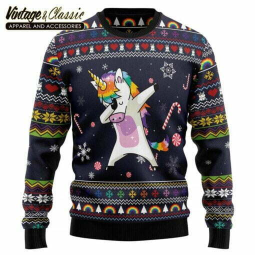 Unicorn Dab Ugly Christmas Sweater, Xmas Sweatshirt