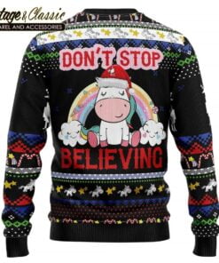 Unicorn Dont Stop Believing Ugly Christmas Sweater Xmas Sweatshirt