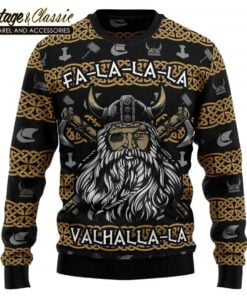 Valhalla La La La Ugly Christmas Sweater Xmas Sweatshirt front