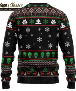 Viking Deck Valhalla With Skulls Of Glory Ugly Christmas Sweater Sweatshirt