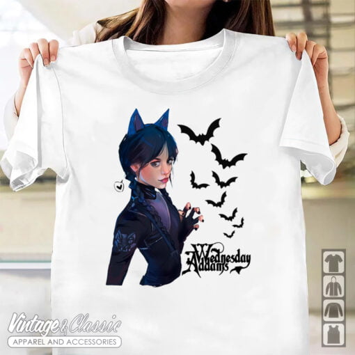 Cat Ears Wednesday Addams Shirt, Wednesday Addams Shirt