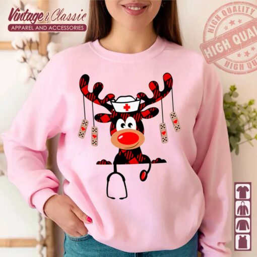 Funny Nurse Christmas Shirt, Nurse Crew Reindeer Christmas