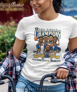 Golden State Warriors 2022 NBA Finals Champions Caricature Women T shirt