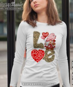 Love Heart Gnome Leopard Cheetah Valentines Longsleeves