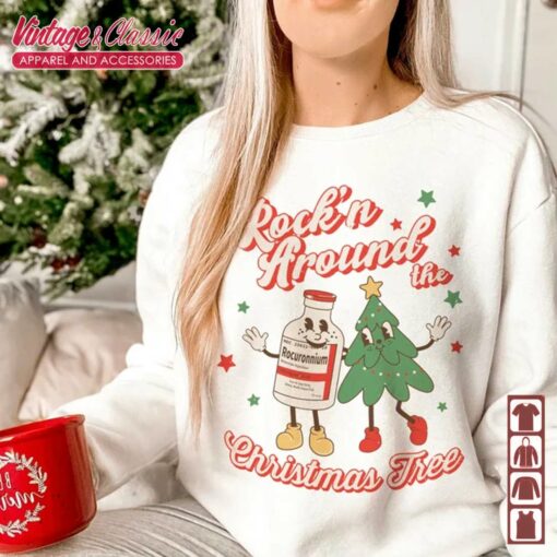 Rock’n Around Christmas Tree Nurse, Nurse Christmas Shirt