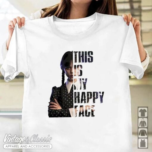 Wednesday Addams Shirt, This Is My Happy Face Addams Shirt