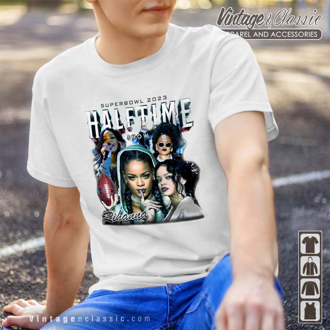 Super Bowl Vintage Shirt, Super Bowl Rihanna Crewneck Short Sleeve