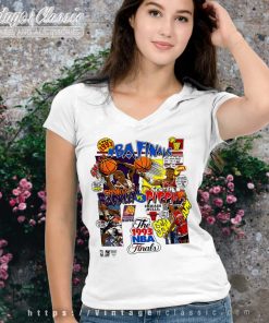 1993 Nba Finals Cartoon Strip V Neck