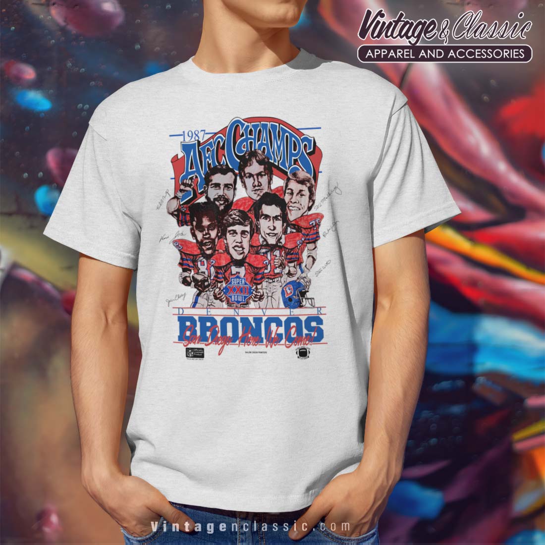 AFC Champions Denver Broncos Caricature Shirt - High-Quality